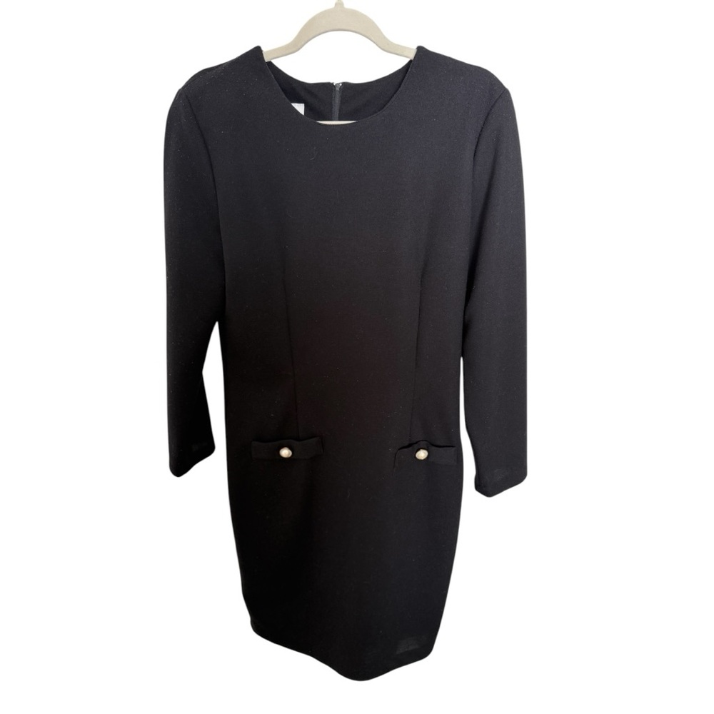 RARE FIND Black Vintage Paquette Too! Long-Sleeve Dress Size 10